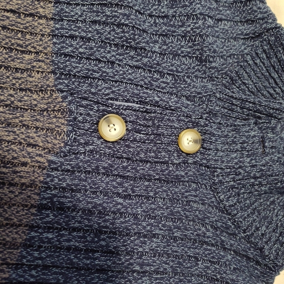 33 Degrees Men's Blue /Brown/ Gray Heavy Knit Crewneck Sweater Long Sleeve GUC - Picture 4 of 7